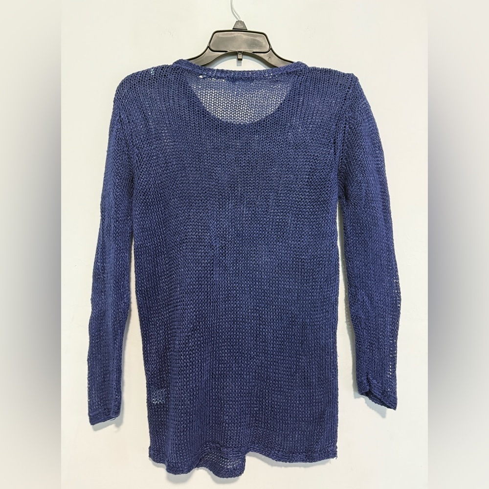 J.Mclaughlin Raelyn Linen Sweater Women's Blue Size M Knit Long Sleeve - Picture 6 of 6